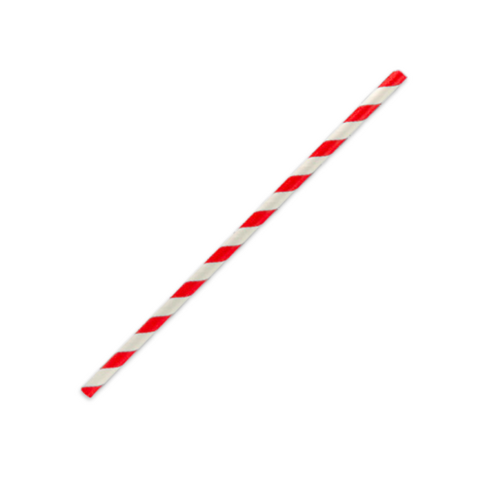 Red Striped Paper Straws (250pcs)