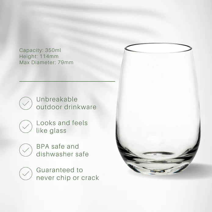 Plastic Stemless White Wine 350ml